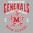 Close-up view of MacArthur High School Generals Unisex 3/4 sleeve Raglan T-shirt 213