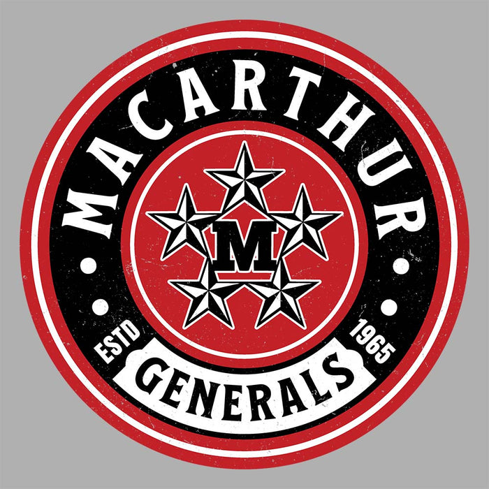 Close-up view of MacArthur High School Generals Grey Classic Unisex T-shirt 220