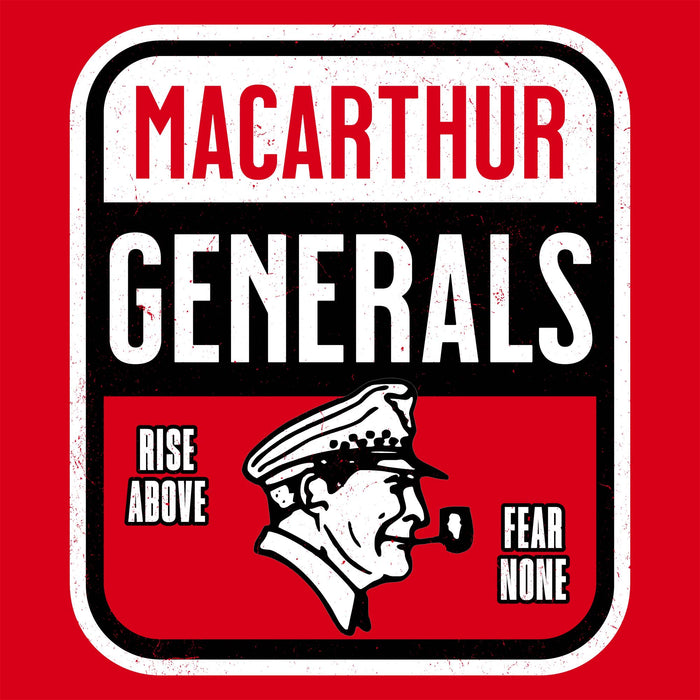 Close-up view of MacArthur High School Generals Red Classic Unisex T-shirt 001