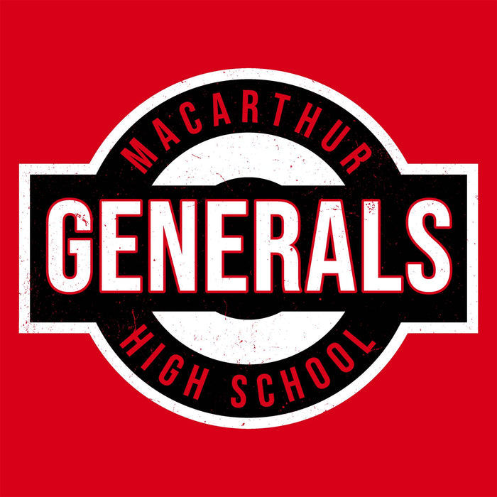 Close-up view of MacArthur High School Generals Red Classic Unisex T-shirt 011