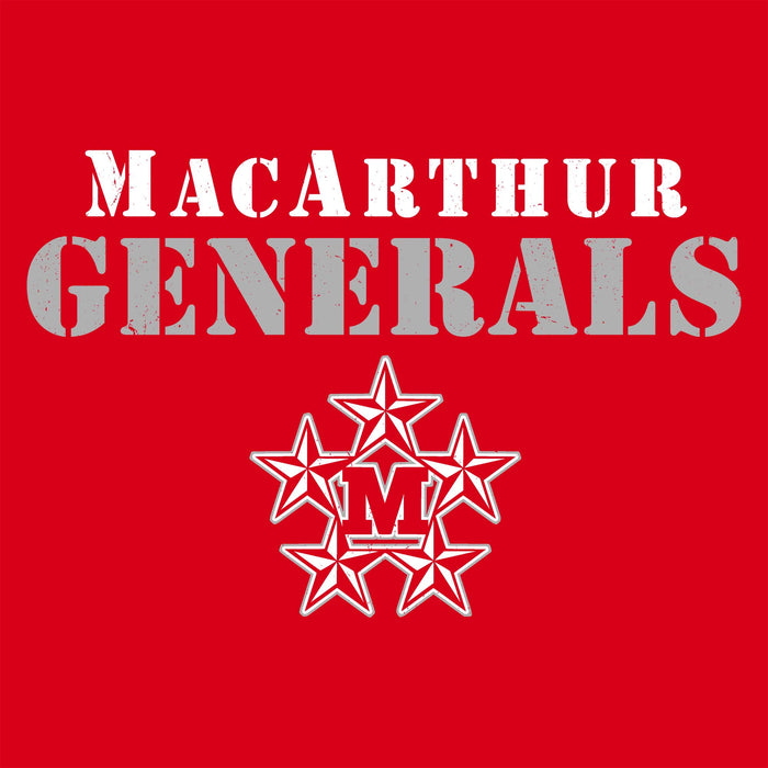 Close-up view of MacArthur High School Generals Red Classic Unisex T-shirt 017