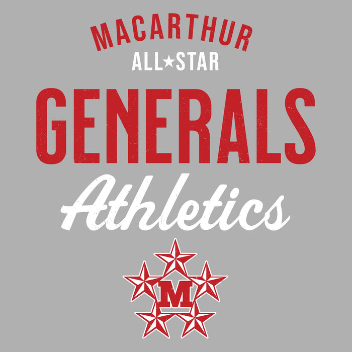 Close-up view of MacArthur High School Generals Women's Relaxed Fit T-shirt 034