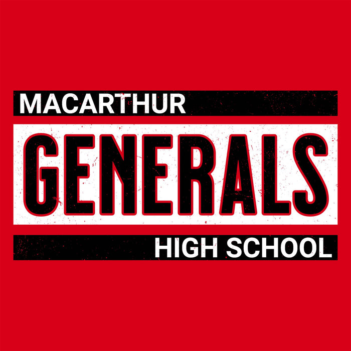 Close-up view of MacArthur High School Generals Red Classic Unisex T-shirt 098