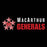 MacArthur Generals logo with red stars and text on a black background - Design 200