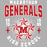 MacArthur Generals High School logo with red stars and text on a gray background - Design 204