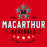 MacArthur Generals High School logo with stars and text on a red background - Design 217