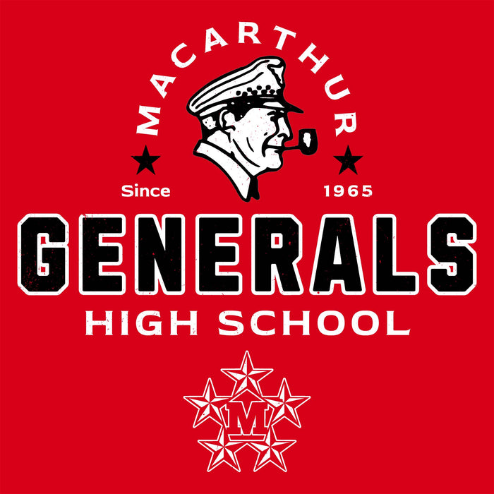 Close-up view of MacArthur High School Generals Red Classic Unisex T-shirt 222