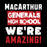 Motivational quote 'MacArthur Generals High School We're Amazing!' on a black background  - Logo design 231