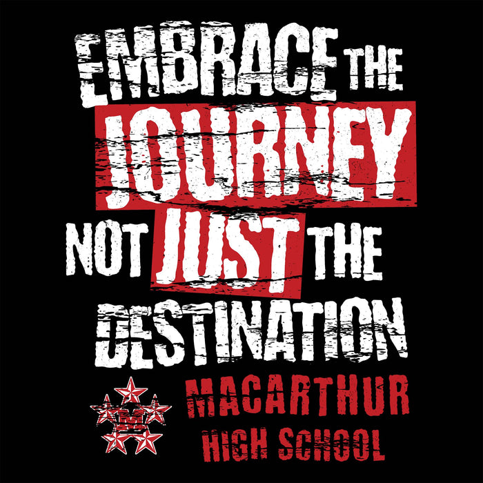 Close-up view of MacArthur High School Generals Women's Relaxed Fit T-shirt 232