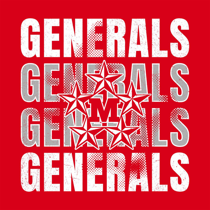 Close-up view of MacArthur High School Generals Red Classic Unisex T-shirt 233