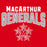 Close-up view of MacArthur High School Generals Red Classic Unisex T-shirt 234