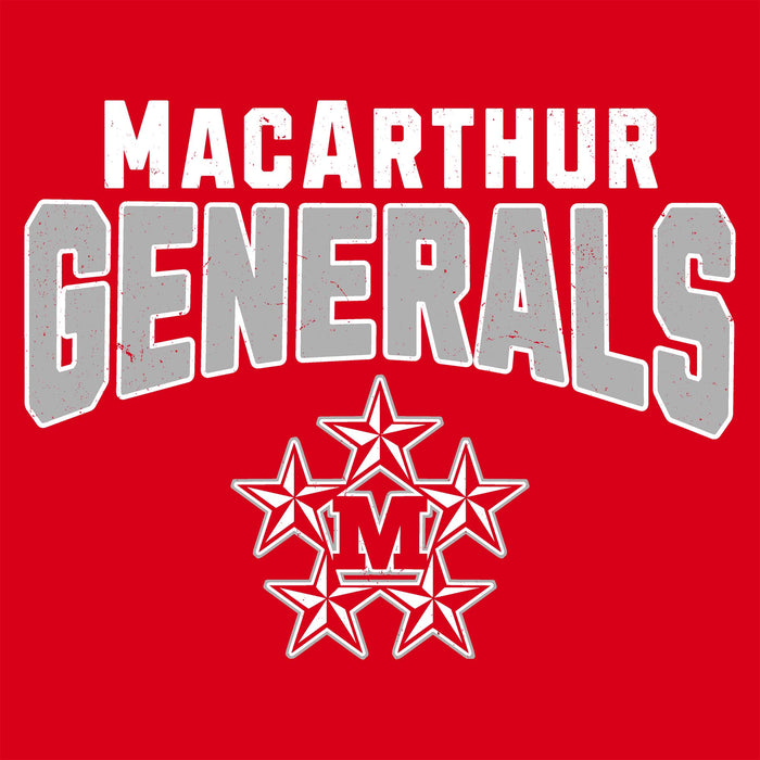 Close-up view of MacArthur High School Generals Red Classic Unisex T-shirt 234