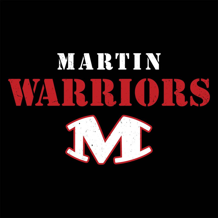 Close-up view of Martin High School Warriors Women's Relaxed Fit T-shirt 017