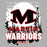 Close-up view of Martin High School Warriors Unisex 3/4 sleeve Raglan T-shirt 202