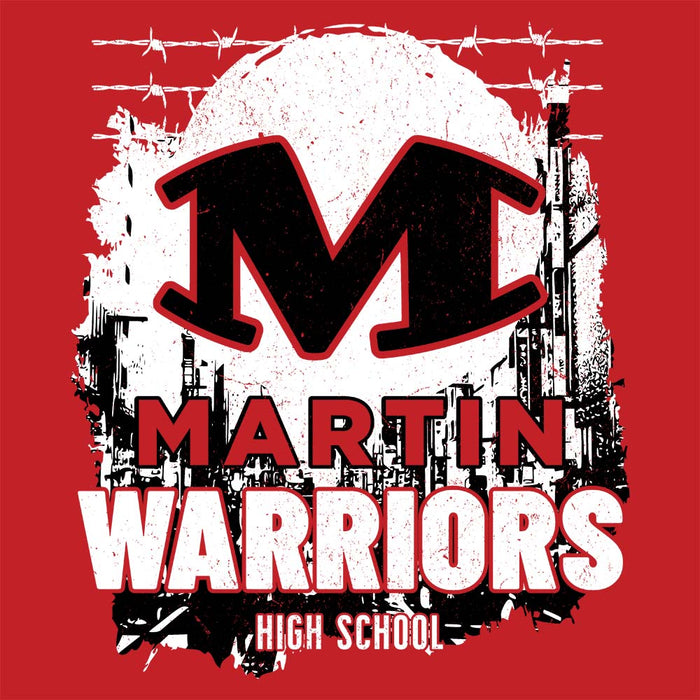 Close-up view of Martin High School Warriors Red Classic Unisex T-shirt 202