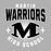 Close-up view of Martin High School Warriors Unisex 3/4 sleeve Raglan T-shirt 204