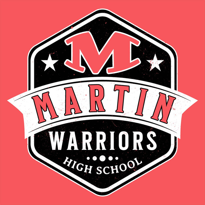 Close-up view of Martin High School Warriors Women's Relaxed Fit T-shirt 209