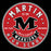 Circular logo with 'Martin High School Warriors' text on a red background