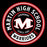 Close-up view of Martin High School Warriors Unisex 3/4 sleeve Raglan T-shirt 220
