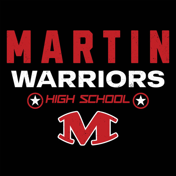 Close-up view of Martin High School Warriors Women's Relaxed Fit T-shirt 003