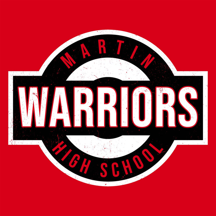 Close-up view of Martin High School Warriors Red Classic Unisex T-shirt 011