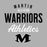 Close-up view of Martin High School Warriors Women's Relaxed Fit T-shirt 034
