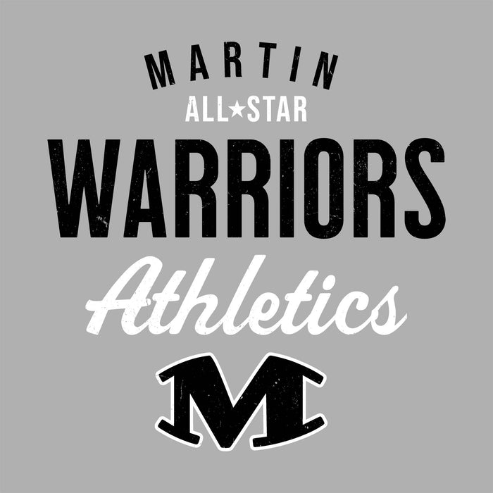 Close-up view of Martin High School Warriors Women's Relaxed Fit T-shirt 034