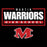 Close-up view of Martin High School Warriors Unisex 3/4 sleeve Raglan T-shirt 049