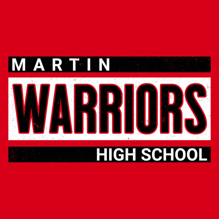 Close-up view of Martin High School Warriors Red Classic Unisex T-shirt 098