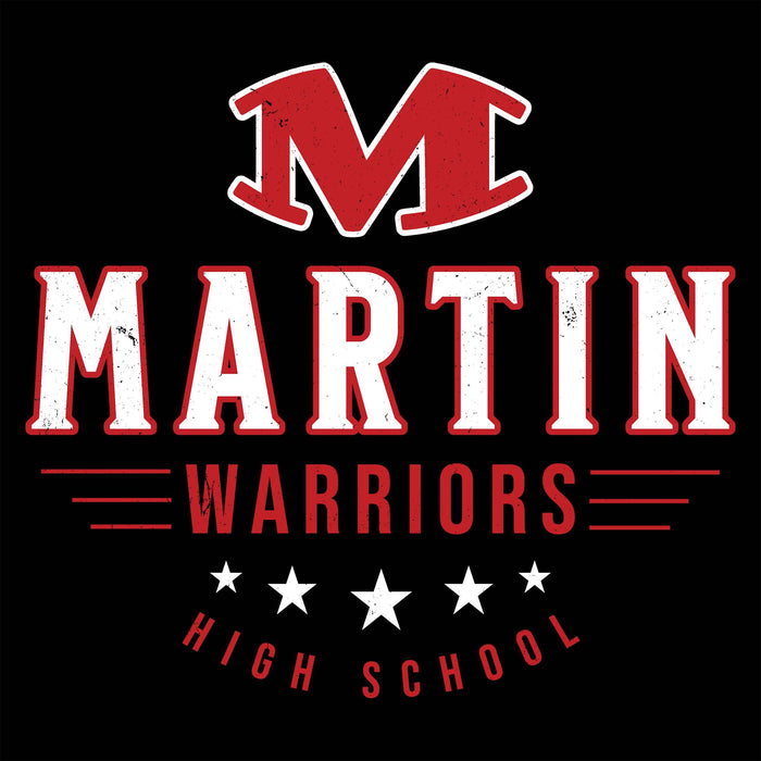 Close-up view of Martin High School Warriors Women's Relaxed Fit T-shirt 217