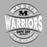 Close-up view of Martin High School Warriors Unisex 3/4 sleeve Raglan T-shirt 218