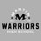 Close-up view of Martin High School Warriors Unisex 3/4 sleeve Raglan T-shirt 222