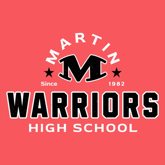 Close-up view of Martin High School Warriors Women's Relaxed Fit T-shirt 222