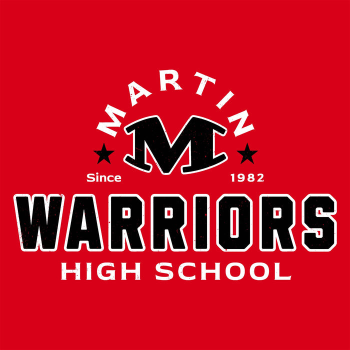 Close-up view of Martin High School Warriors Red Classic Unisex T-shirt 222