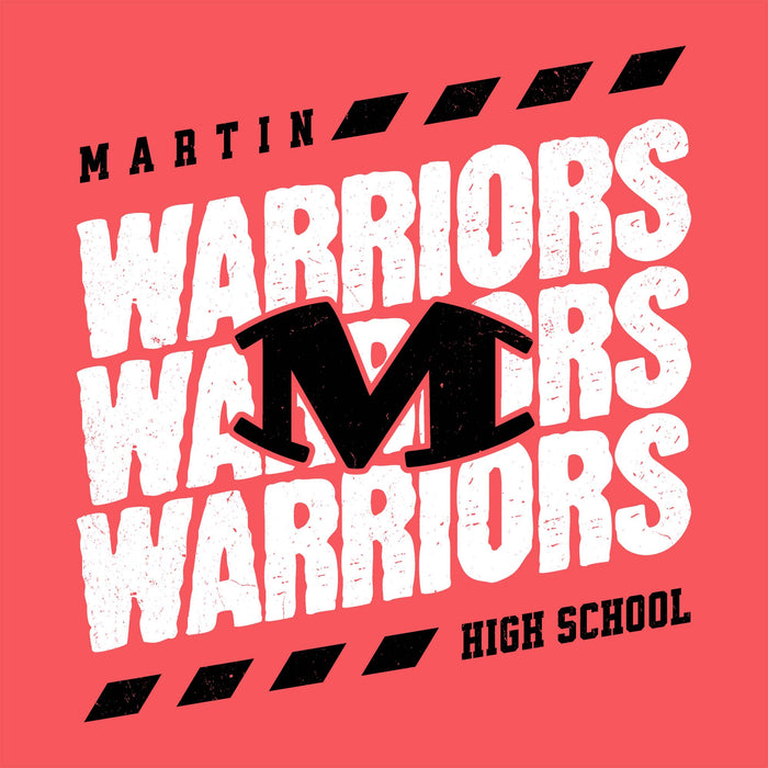 Close-up view of Martin High School Warriors Women's Relaxed Fit T-shirt 223