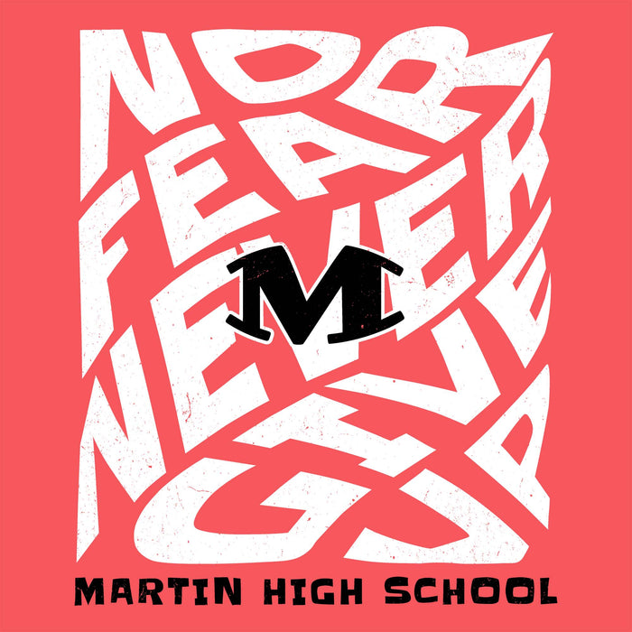 Close-up view of Martin High School Warriors Women's Relaxed Fit T-shirt 236