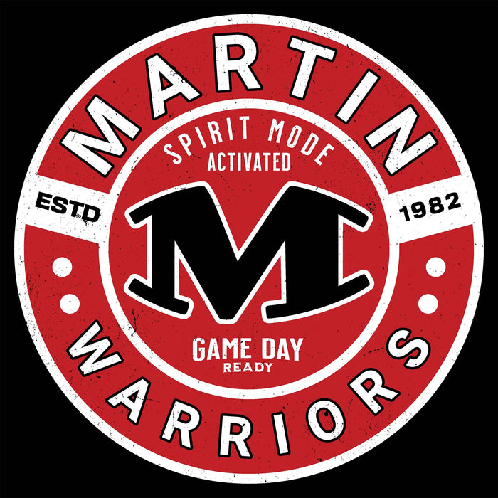 Close-up view of Martin High School Warriors Women's Relaxed Fit T-shirt 239