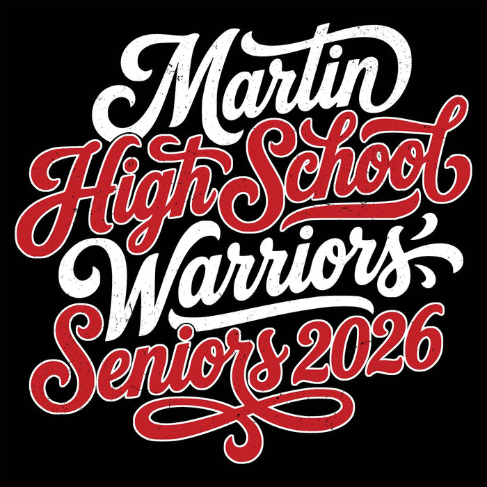 Close-up view of Martin High School Warriors Black Classic Unisex T-shirt 254