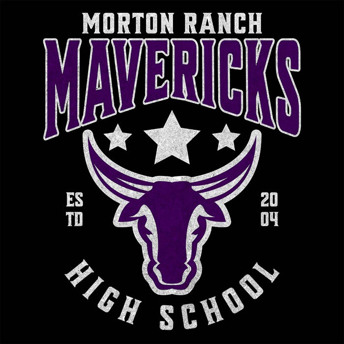 Close-up of Morton Ranch High School Mavericks Black Classic Unisex Hoodie 201