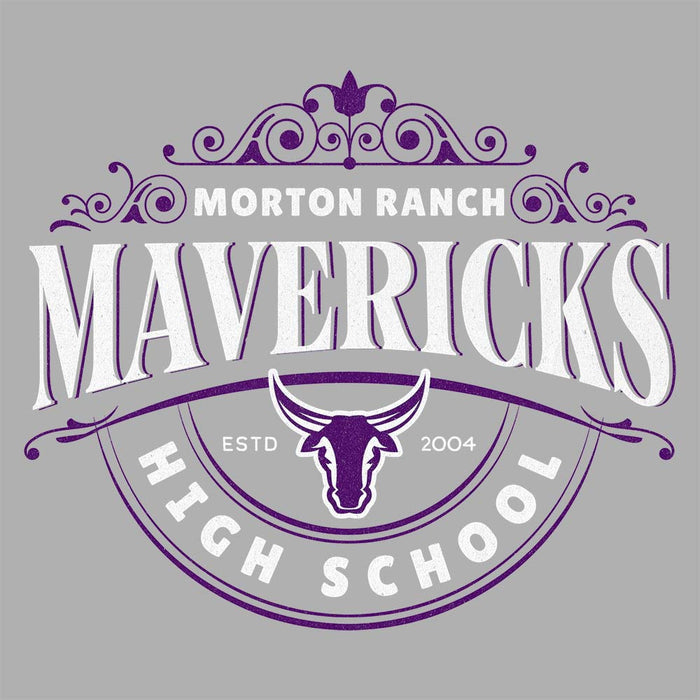 Close-up of Morton Ranch High School Mavericks Sport Grey Classic Unisex Hoodie 202