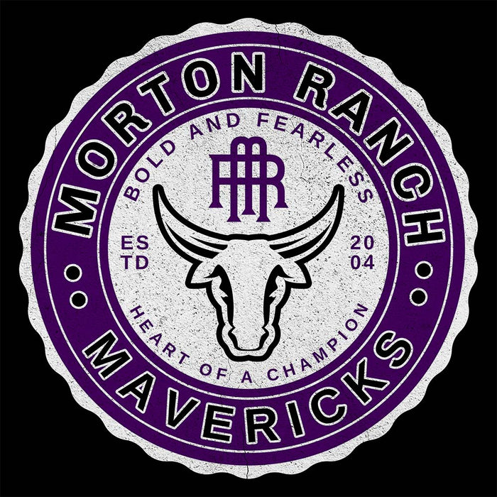 Close-up of Morton Ranch High School Mavericks Premium Black Unisex T-shirt 204