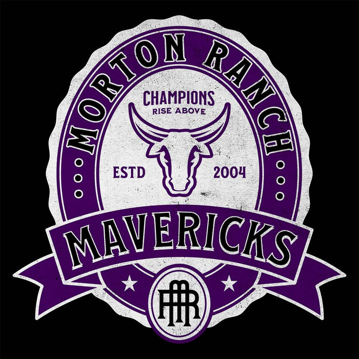 Close-up of Morton Ranch High School Mavericks Black Classic Unisex Hoodie 206