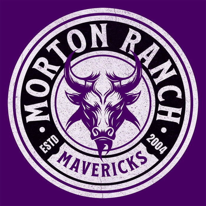 Close-up of Morton Ranch High School Mavericks Premium Purple Hoodie 208