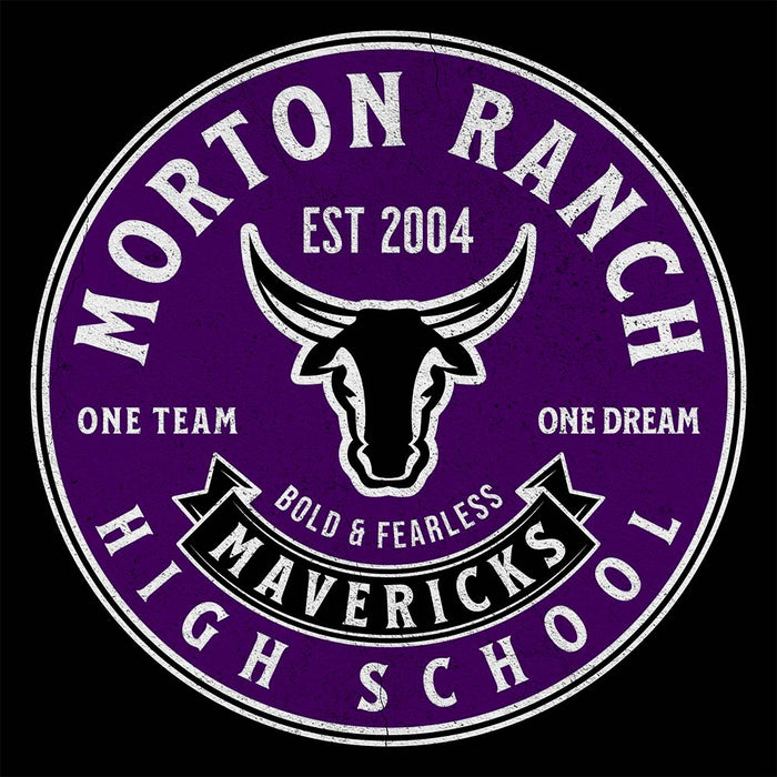 Close-up of Morton Ranch High School Mavericks Premium Black Hoodie 209