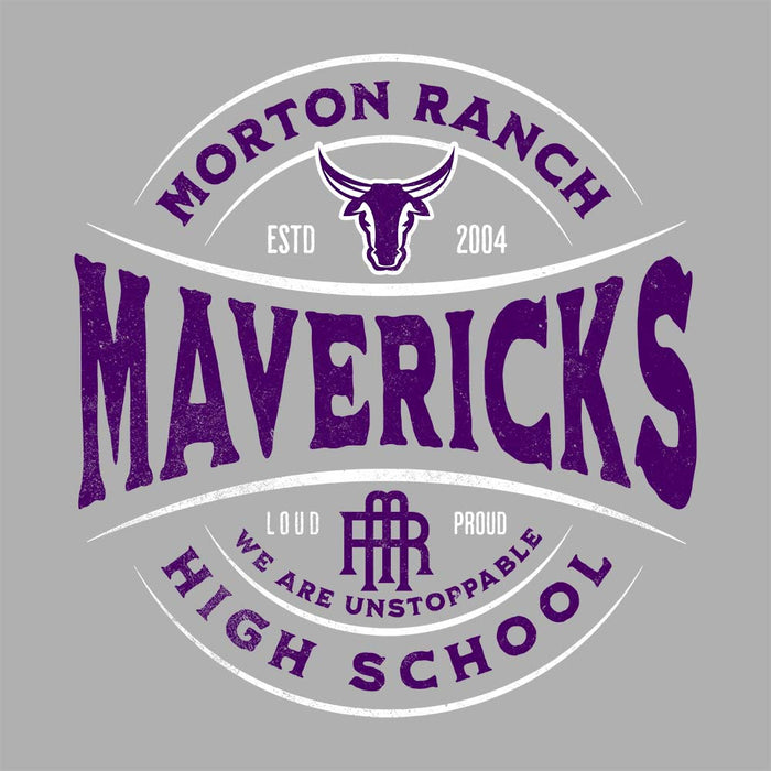 Close-up of Morton Ranch High School Mavericks Sport Grey Classic Unisex Hoodie 211