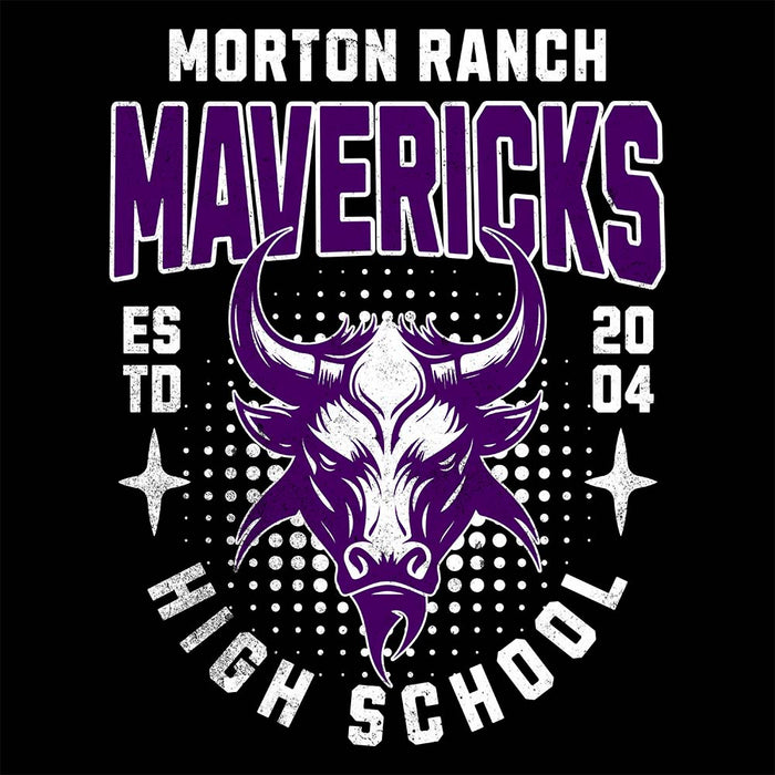 Close-up of Morton Ranch High School Mavericks Premium Black Unisex T-shirt 212