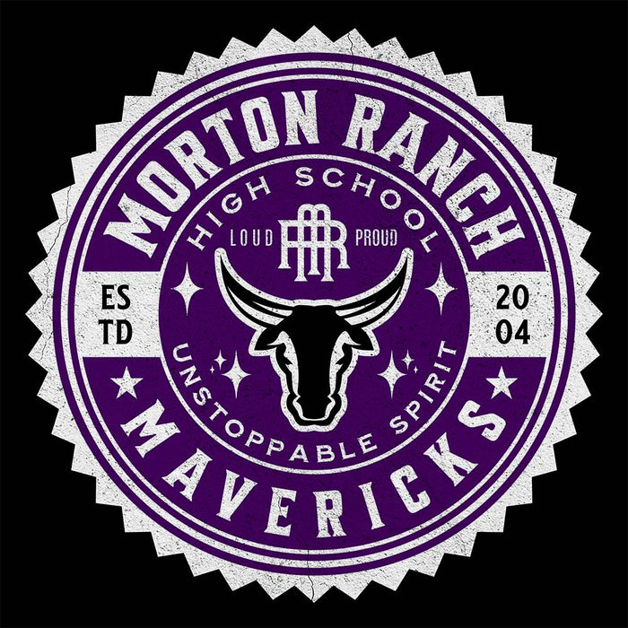 Close-up of Morton Ranch High School Mavericks Premium Black Hoodie 213