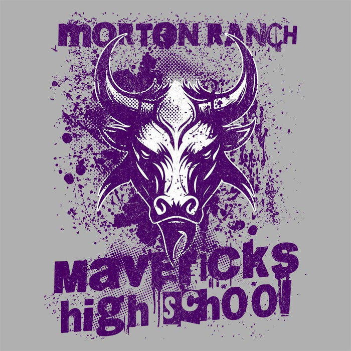 Close-up of Morton Ranch High School Mavericks Premium Athletic Heather Unisex T-shirt 214