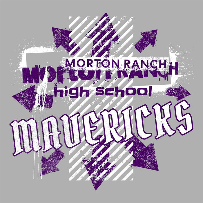 Close-up of Morton Ranch High School Mavericks Classic Unisex Sport Grey T-shirt 215