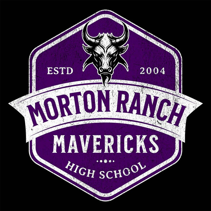 Close-up of Morton Ranch High School Mavericks Premium Black Unisex T-shirt 216